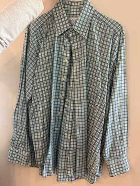 Bird Dog Bay Blue and Green Plaid Dress Shirt